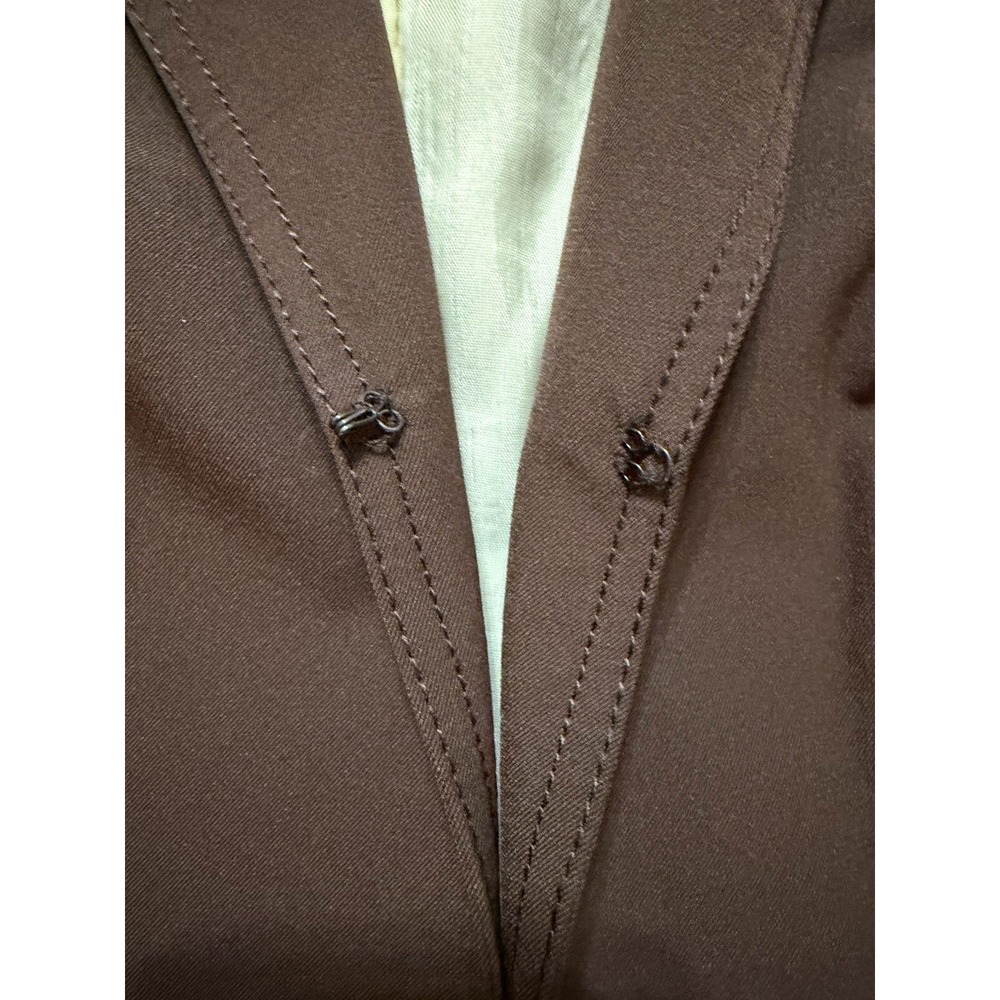 Vintage Barami Y2K Cropped Blazer Brown Tailored Jacket Lined Women's 10 Career - Picture 6 of 12